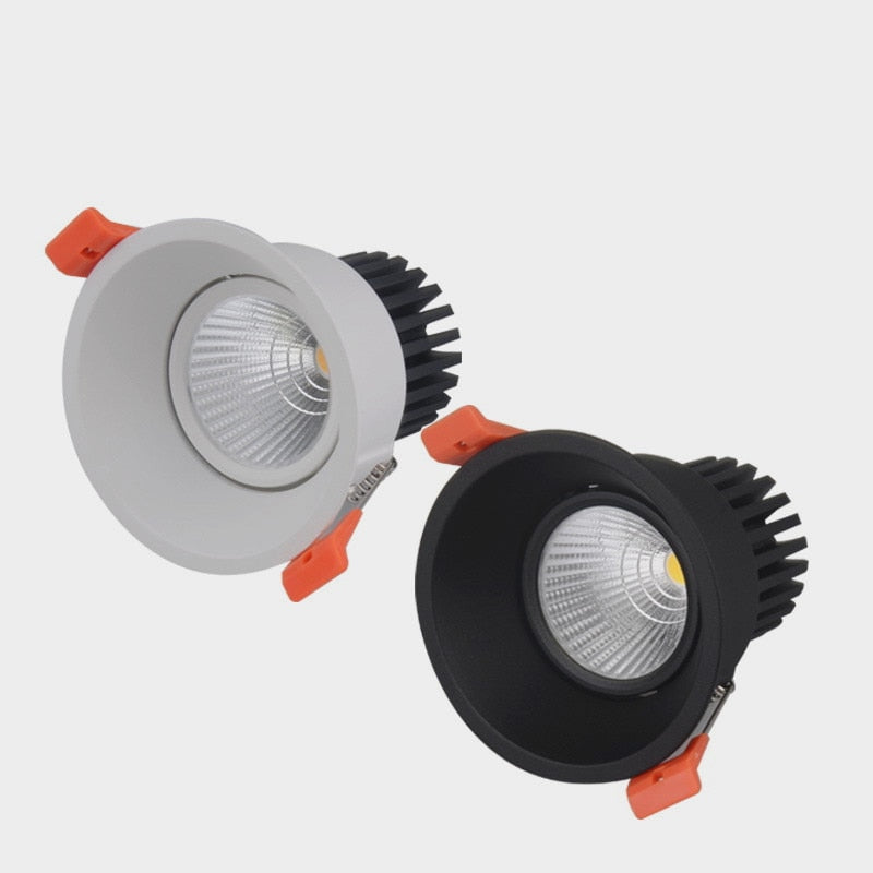 Dimmable Anti-Glare Recessed LED Downlights 7W 10W 12W COB LED Ceiling AC85~265V LED Ceiling Lamps Indoor Lighting