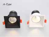 Dimmable Anti-Glare Recessed LED Downlights 7W 10W 12W COB LED Ceiling AC85~265V LED Ceiling Lamps Indoor Lighting