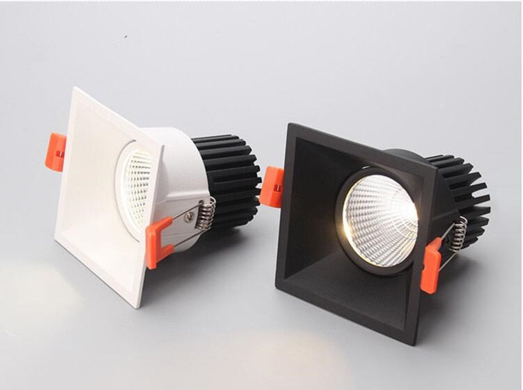 Dimmable Anti-Glare Recessed LED Downlights 7W 10W 12W COB LED Ceiling AC85~265V LED Ceiling Lamps Indoor Lighting