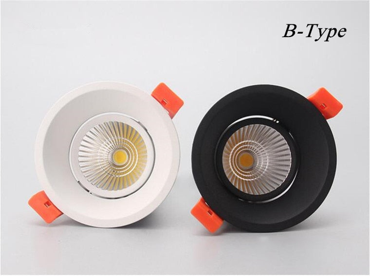 Dimmable Anti-Glare Recessed LED Downlights 7W 10W 12W COB LED Ceiling AC85~265V LED Ceiling Lamps Indoor Lighting