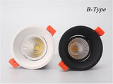 Dimmable Anti-Glare Recessed LED Downlights 7W 10W 12W COB LED Ceiling AC85~265V LED Ceiling Lamps Indoor Lighting
