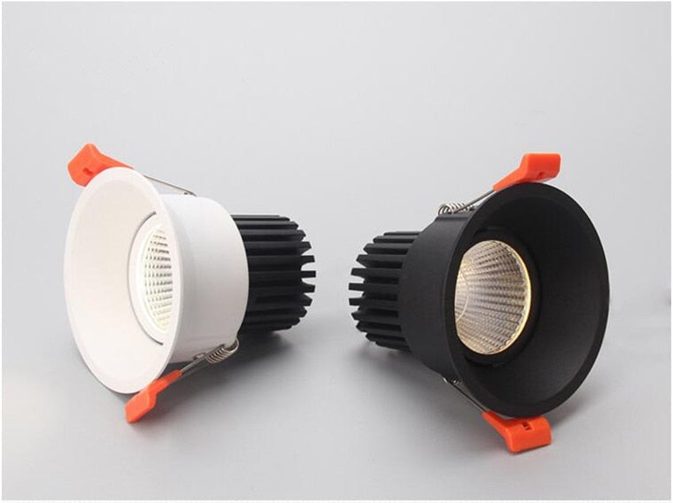 Dimmable Anti-Glare Recessed LED Downlights 7W 10W 12W COB LED Ceiling AC85~265V LED Ceiling Lamps Indoor Lighting