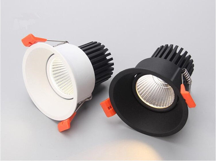 Dimmable Anti-Glare Recessed LED Downlights 7W 10W 12W COB LED Ceiling AC85~265V LED Ceiling Lamps Indoor Lighting