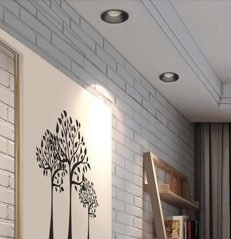 Dimmable Anti-Glare Recessed LED Downlights 7W 10W 12W COB LED Ceiling AC85~265V LED Ceiling Lamps Indoor Lighting