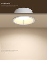 Recessed Round LED Dimmable Anti-Glare Downlight 5W/7W/9W/12W/15W Ceiling light AC85~265V Background Lamp Indoor Lighting