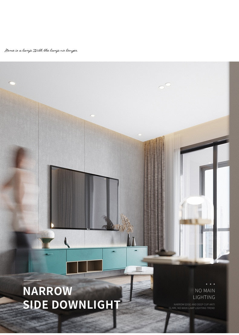 Recessed Round LED Dimmable Anti-Glare Downlight 5W/7W/9W/12W/15W Ceiling light AC85~265V Background Lamp Indoor Lighting