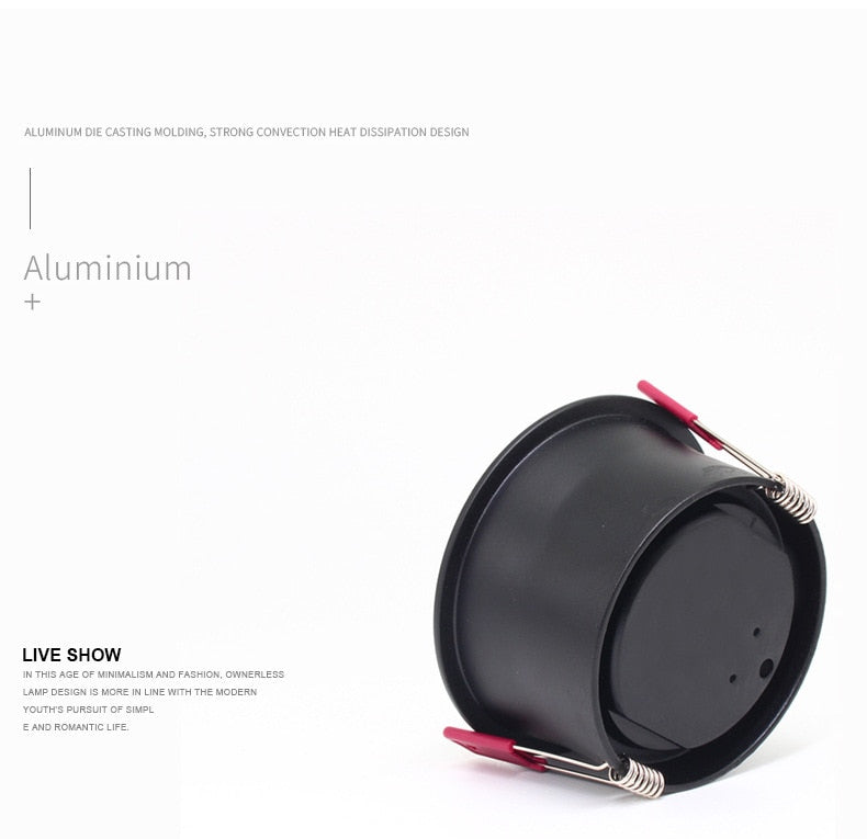 Recessed Round LED Dimmable Anti-Glare Downlight 5W/7W/9W/12W/15W Ceiling light AC85~265V Background Lamp Indoor Lighting