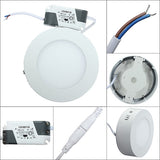 LED Downlight 10pcs 9W 15W 25W Surface Mounted LED Downlight Panel Light with driver 85-265V Warm White/White/Cold White