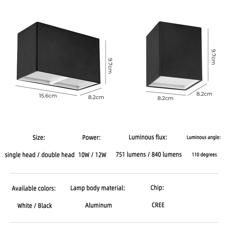 Square Surface Mounted LED Downlights 7W 14W LED Ceiling Lamp Spot Lights AC85- 265V indoor lighting