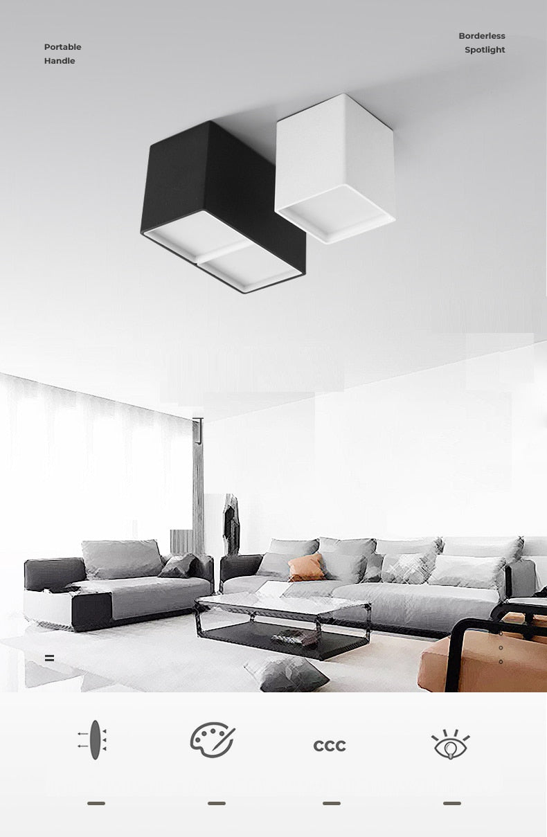 Square Surface Mounted LED Downlights 7W 14W LED Ceiling Lamp Spot Lights AC85- 265V indoor lighting