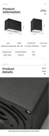 Square Surface Mounted LED Downlights 7W 14W LED Ceiling Lamp Spot Lights AC85- 265V indoor lighting