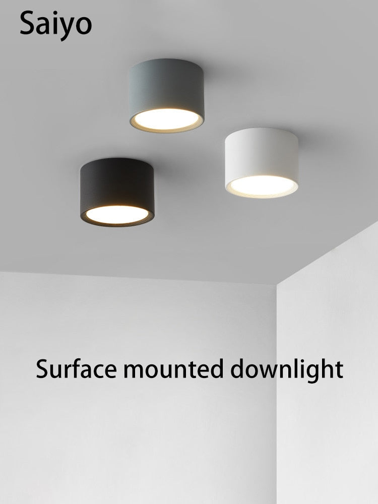 Led Surface Mounted Ceiling Downlight Aluminum 5W 9W 12W Spot Light for Foyer Living Room AC 90-260V Indoor Lighting