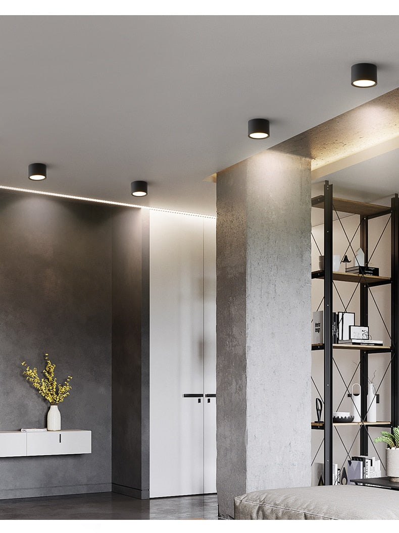 Led Surface Mounted Ceiling Downlight Aluminum 5W 9W 12W Spot Light for Foyer Living Room AC 90-260V Indoor Lighting