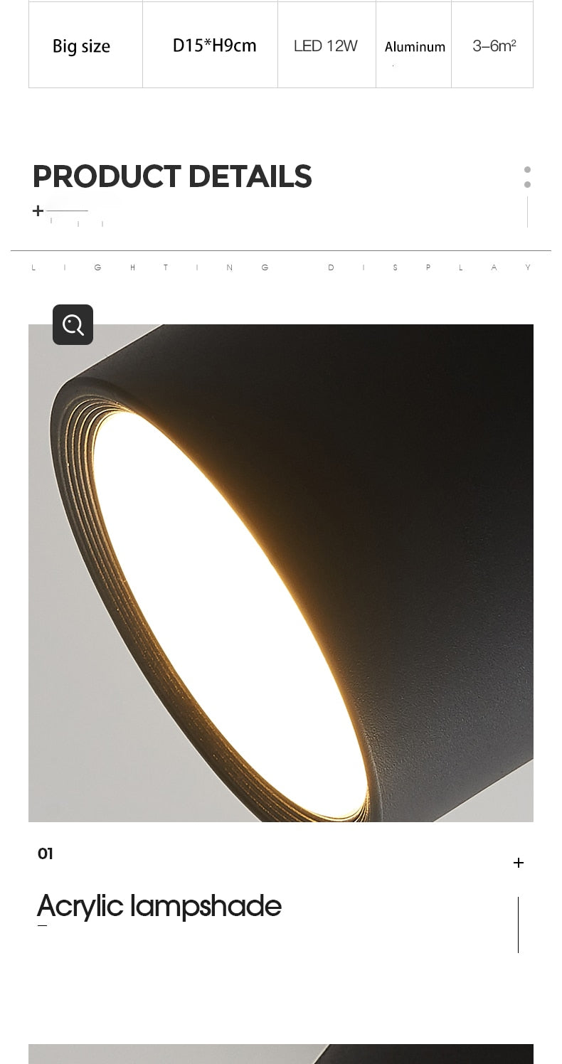 Led Surface Mounted Ceiling Downlight Aluminum 5W 9W 12W Spot Light for Foyer Living Room AC 90-260V Indoor Lighting