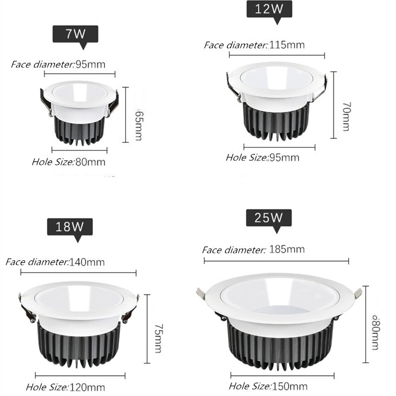 Downlight led ceiling light embedded anti-glare spotlight led villa luxury high-end club cob project spotlight