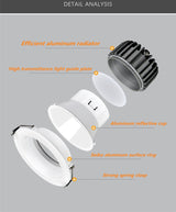 Downlight led ceiling light embedded anti-glare spotlight led villa luxury high-end club cob project spotlight