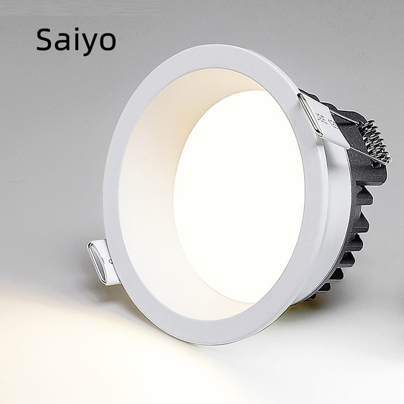 Saiyo Led Downlight 220v Ceiling Light 5W 7W 9W 12W Recessed Down light Round Led Panel Light 15W 18W Spotlight Indoor Lighting