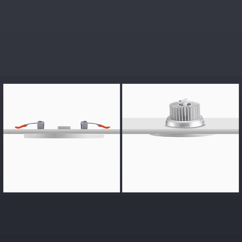 Ultra-Thin Square LED Panel Light 6W 8W 15W 20W Aluminum Round Ceiling Recessed Downlight Open Hole Adjustable AC85-265V 220V