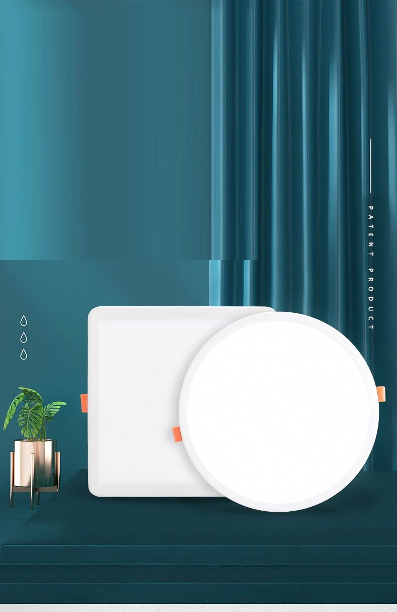 Ultra-Thin Square LED Panel Light 6W 8W 15W 20W Aluminum Round Ceiling Recessed Downlight Open Hole Adjustable AC85-265V 220V