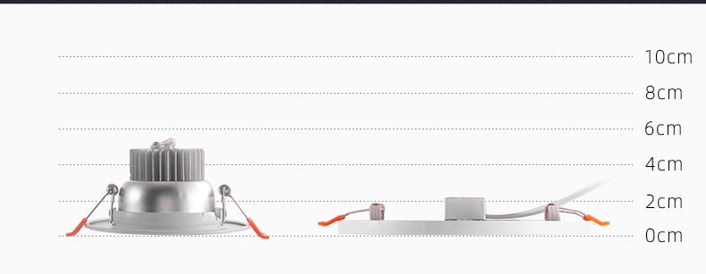 Ultra-Thin Square LED Panel Light 6W 8W 15W 20W Aluminum Round Ceiling Recessed Downlight Open Hole Adjustable AC85-265V 220V