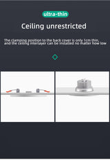 Ultra-Thin Square LED Panel Light 6W 8W 15W 20W Aluminum Round Ceiling Recessed Downlight Open Hole Adjustable AC85-265V 220V