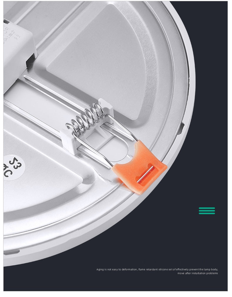 Ultra-Thin Square LED Panel Light 6W 8W 15W 20W Aluminum Round Ceiling Recessed Downlight Open Hole Adjustable AC85-265V 220V