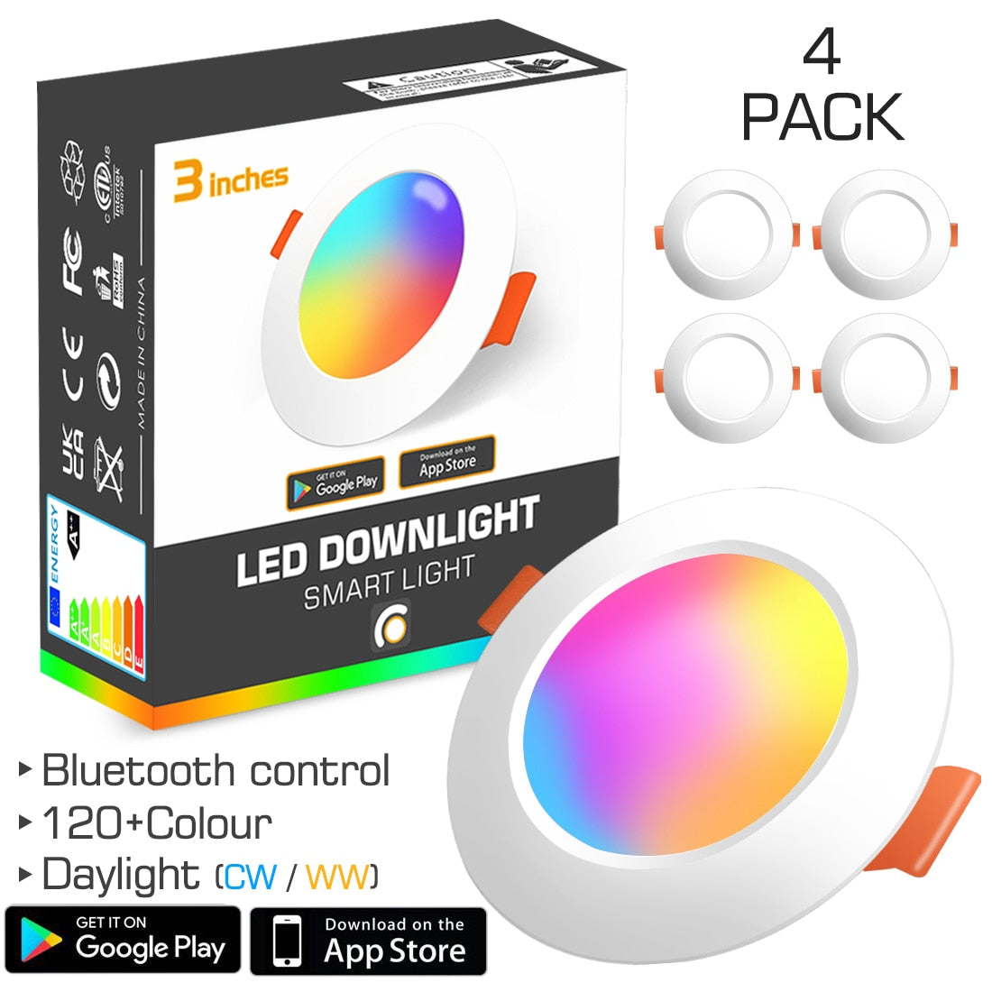 LED Downlights Bluetooth Ceiling Lamp 7W LED Spot Light AC90V-240V Recessed Round RGB Light Timed Dimmable bathroom bedroom