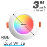 LED Downlights Bluetooth Ceiling Lamp 7W LED Spot Light AC90V-240V Recessed Round RGB Light Timed Dimmable bathroom bedroom