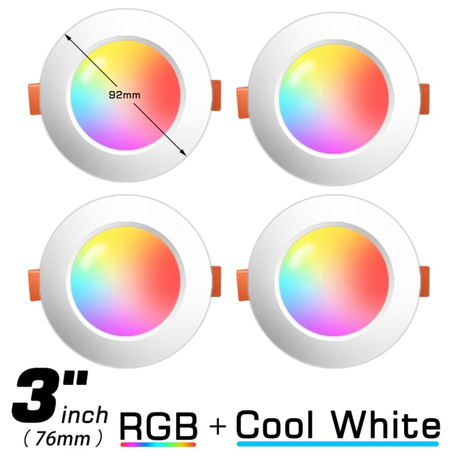 LED Downlights Bluetooth Ceiling Lamp 7W LED Spot Light AC90V-240V Recessed Round RGB Light Timed Dimmable bathroom bedroom
