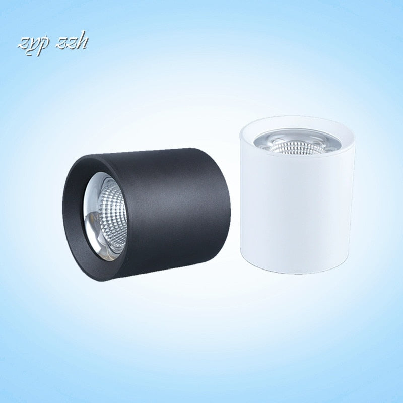 Round Dimmable COB LED Downlights 7W 9W 12W LED Ceiling Spot lights AC85~265V LED Ceiling Lamps Warm/Cold White Indoor Lighting