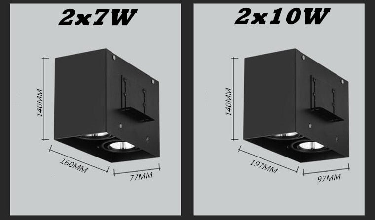 Square Surface Mounted Dimmable COB LED Downlights 10W 20W LED Ceiling Spot Lights AC85~265V LED Ceiling Lamps Indoor Lighting