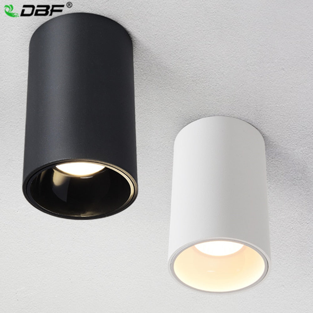 DBF Round Black/White Housing LED COB Surface Mounted Downlight 15W 20W High Reflection 3000K/4000K/6000K Ceiling Spot Lights