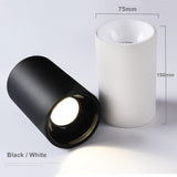 DBF Round Black/White Housing LED COB Surface Mounted Downlight 15W 20W High Reflection 3000K/4000K/6000K Ceiling Spot Lights