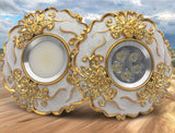European Large Size Resin Grey Gold Flower Led Downlight 14Cm Diameter Living Room Hallway Corridor Aisle Ceilings Recessed Lamp