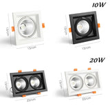 LED Downlights 10w 20w Surface Mounted dimmable LED Ceiling Lamps Spot Light square Rotation LED Downlights