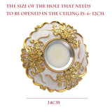 European Large Size Resin Grey Gold Flower Led Downlight 14Cm Diameter Living Room Hallway Corridor Aisle Ceilings Recessed Lamp