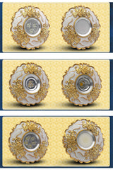 European Large Size Resin Grey Gold Flower Led Downlight 14Cm Diameter Living Room Hallway Corridor Aisle Ceilings Recessed Lamp