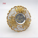 European Large Size Resin Grey Gold Flower Led Downlight 14Cm Diameter Living Room Hallway Corridor Aisle Ceilings Recessed Lamp