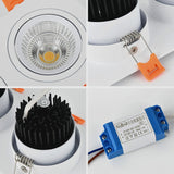 Square Recessed Dimmable COB LED Downlights 10W 14W 20W 24W LED Ceiling Lamps AC85~265V LED Ceiling Spot Lights Indoor Lighting