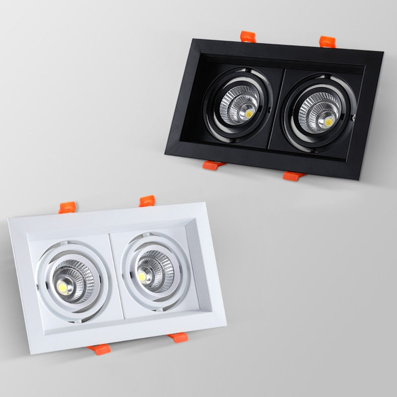 Square Dimmable Recessed COB LED Downlights 10W 20W 30W LED Ceiling Lamps AC85~265V LED Ceiling Spot Lights Indoor Lighting