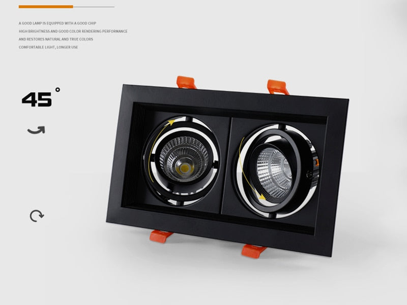 Square Dimmable Recessed COB LED Downlights 10W 20W 30W LED Ceiling Lamps AC85~265V LED Ceiling Spot Lights Indoor Lighting