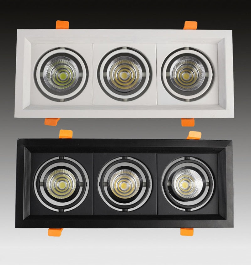 Square Dimmable Recessed COB LED Downlights 10W 20W 30W LED Ceiling Lamps AC85~265V LED Ceiling Spot Lights Indoor Lighting