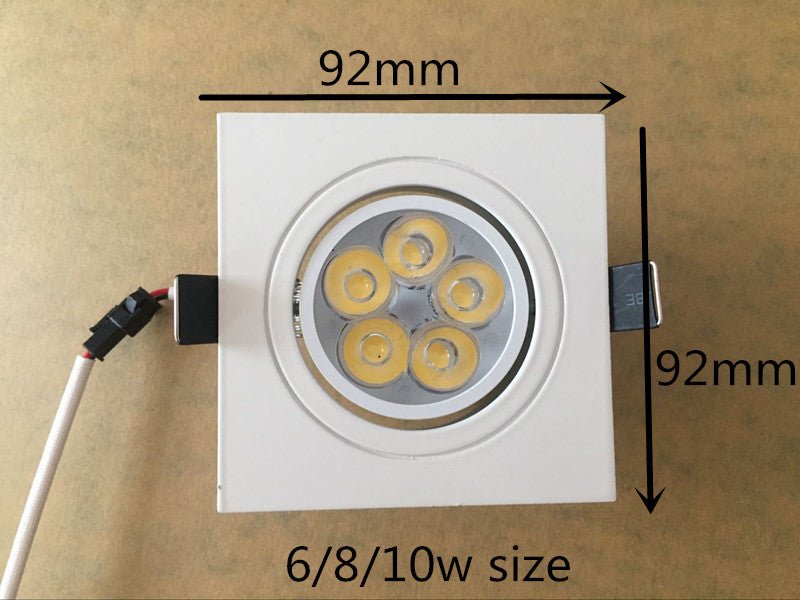 Dimmable Led downlight light Ceiling 10pcs square Spot Light 6w 8w 10w ac 85-265V ceiling recessed Lights Indoor Lighting