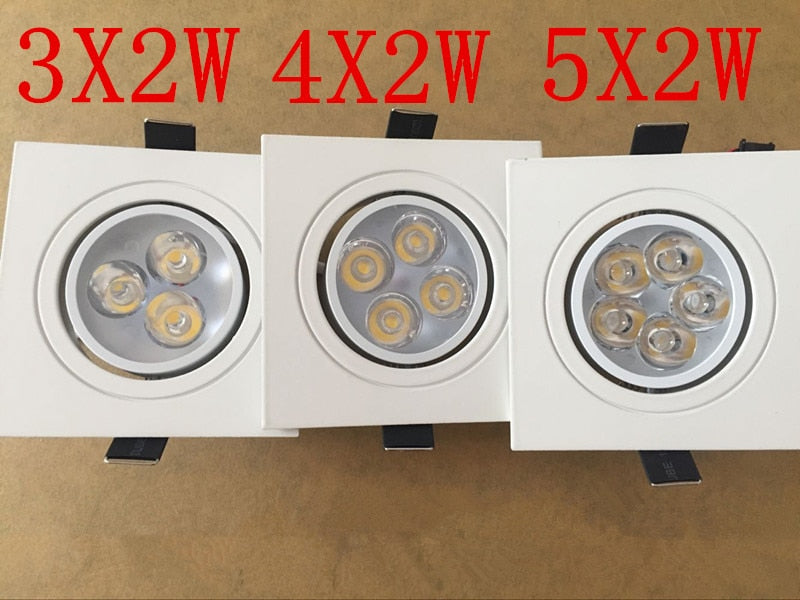 Dimmable Led downlight light Ceiling 10pcs square Spot Light 6w 8w 10w ac 85-265V ceiling recessed Lights Indoor Lighting