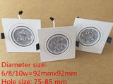 Dimmable Led downlight light Ceiling 10pcs square Spot Light 6w 8w 10w ac 85-265V ceiling recessed Lights Indoor Lighting