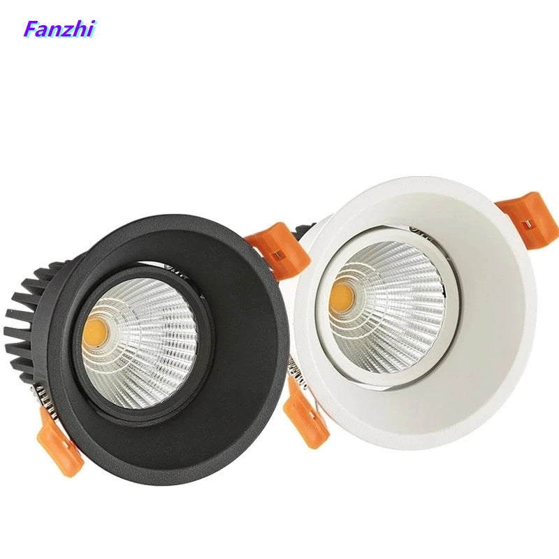 Dimmable LED Downlight 7W 10W 12W 85-265V COB LED DownLights Dimmable COB Spot Recessed Down light Light Bulb white body