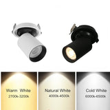 Foldable LED Ceiling Recessed Light 10W 15W LED Spot Lights Living room TV background wall Aisle Ceiling COB Downlight Dimmable