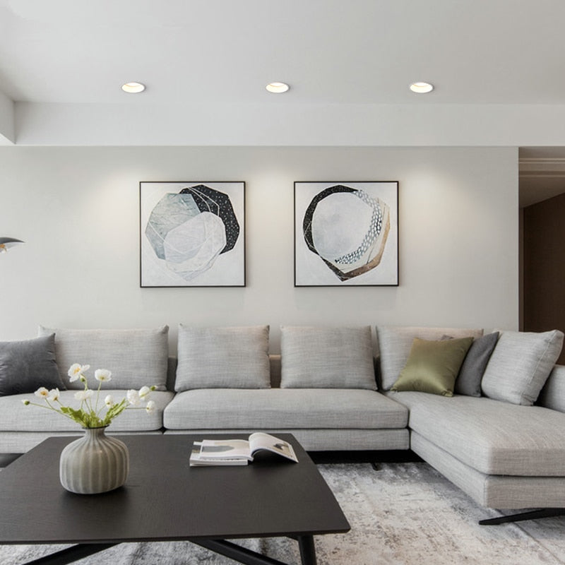 Beam Angle 60 Degrees Recessed LED Downlight 7W 9W 12W 15W 18W 20W Dimmable Deep Glare LED Ceiling Lamp Spot Light Background