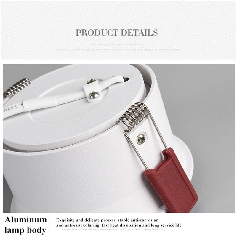 Beam Angle 60 Degrees Recessed LED Downlight 7W 9W 12W 15W 18W 20W Dimmable Deep Glare LED Ceiling Lamp Spot Light Background