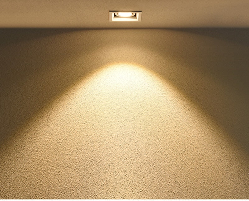 Dimmable Square Recessed Cob Led Downlights 15w 30W 45W Ceiling Lamps AC220V 90-260V Ceiling Square Light For Bedroom Hotel Room